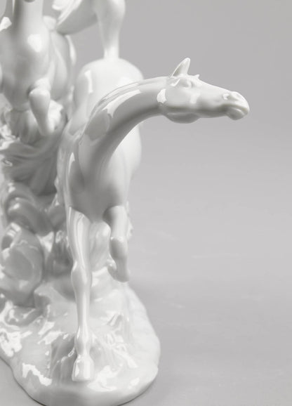 Lladró Horses Galloping Figurine White Sculpture by Lladró at  FormFluent Sydney, Australia