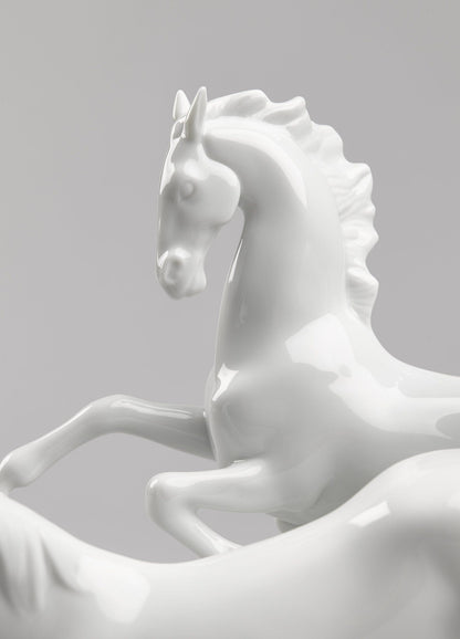 Lladró Horses Galloping Figurine White Sculpture by Lladró at  FormFluent Sydney, Australia