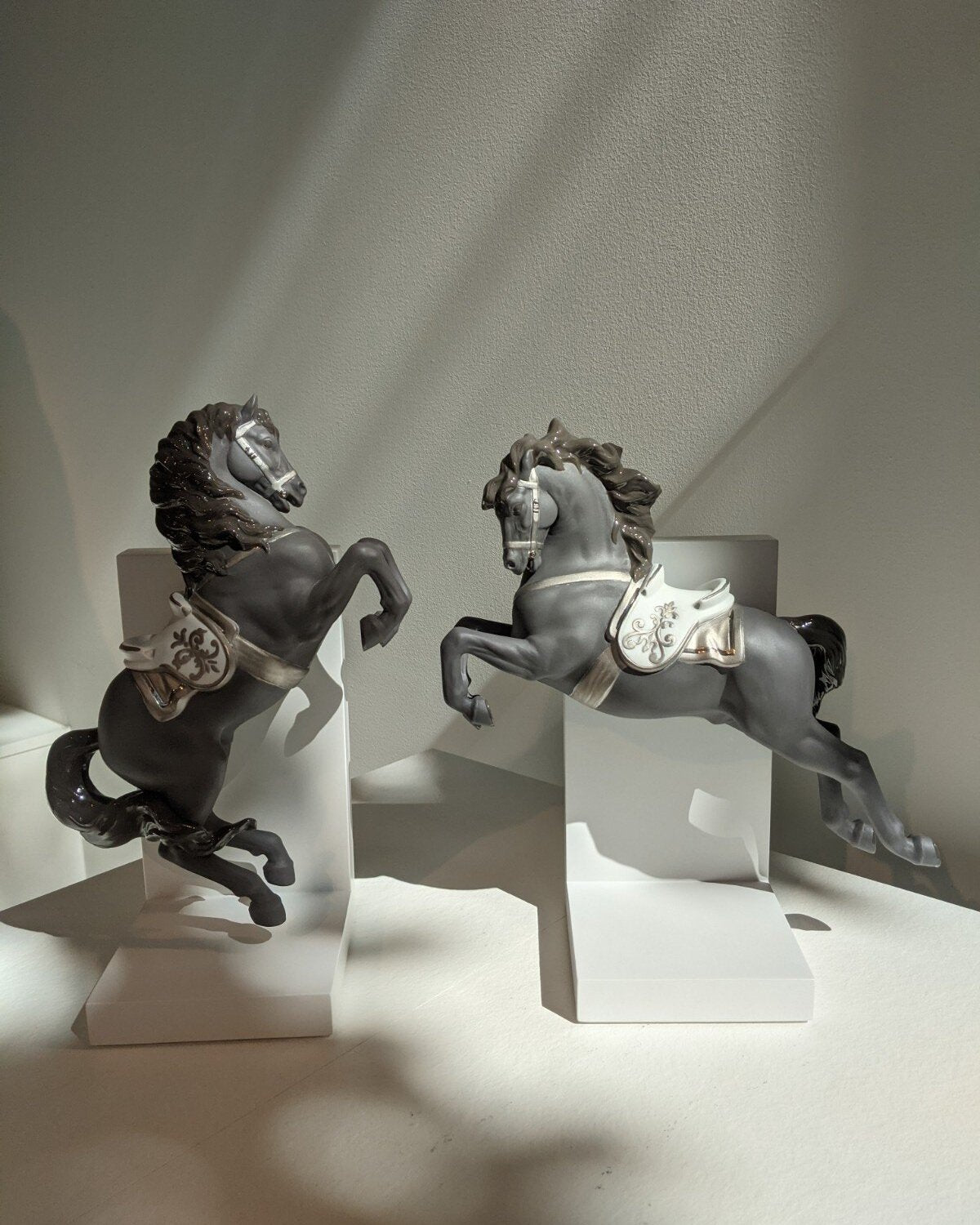 Lladró Silver Horse on Pirouette Bookend Sculpture by  Lladró at   FormFluent Sydney, Australia