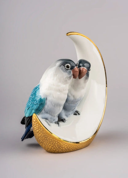  Lladró Fly Me to The Moon Birds Couple Figurine Gold Lustre Sculpture by Lladró at  FormFluent