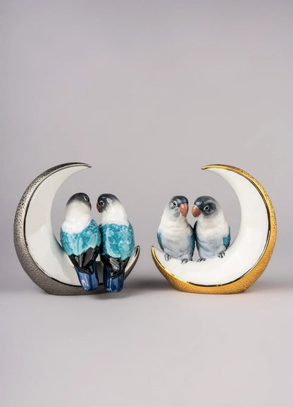  Lladró Fly Me to The Moon Birds Couple Figurine Gold Lustre Sculpture by Lladró at  FormFluent