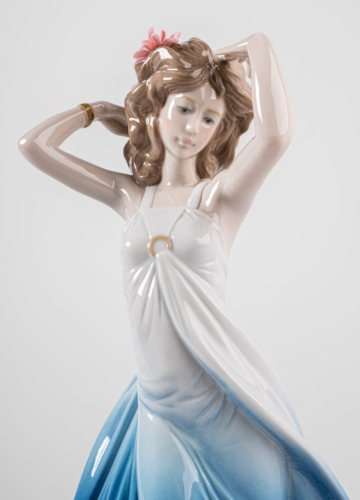 Lladro Ethereal Spirit Sculpture Woman Blue Ombre Dress - Serene Face Formfluent Lladro sydney australia