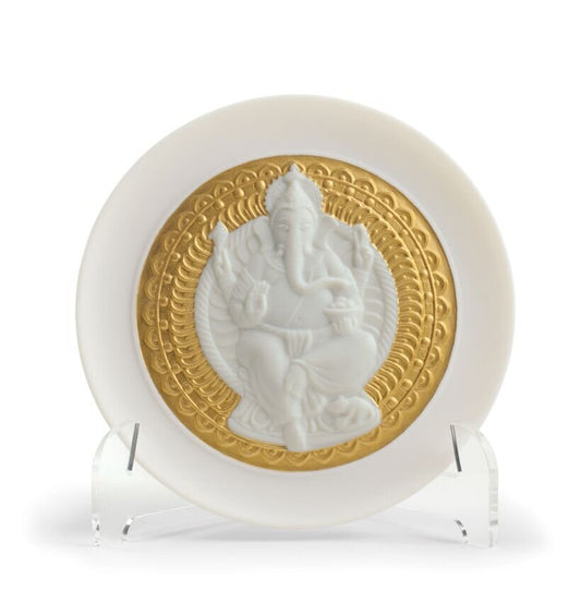Lord Ganesha Decorative Plate (Gold Lustre)