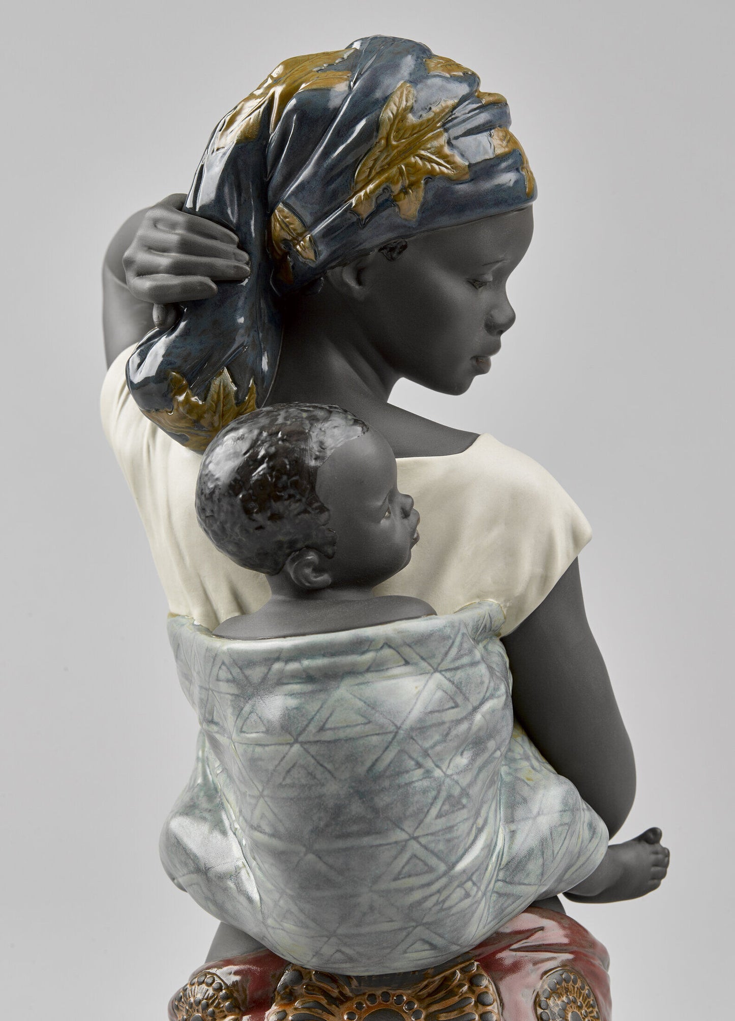 Lladró African Bond Mother and Baby Figurine