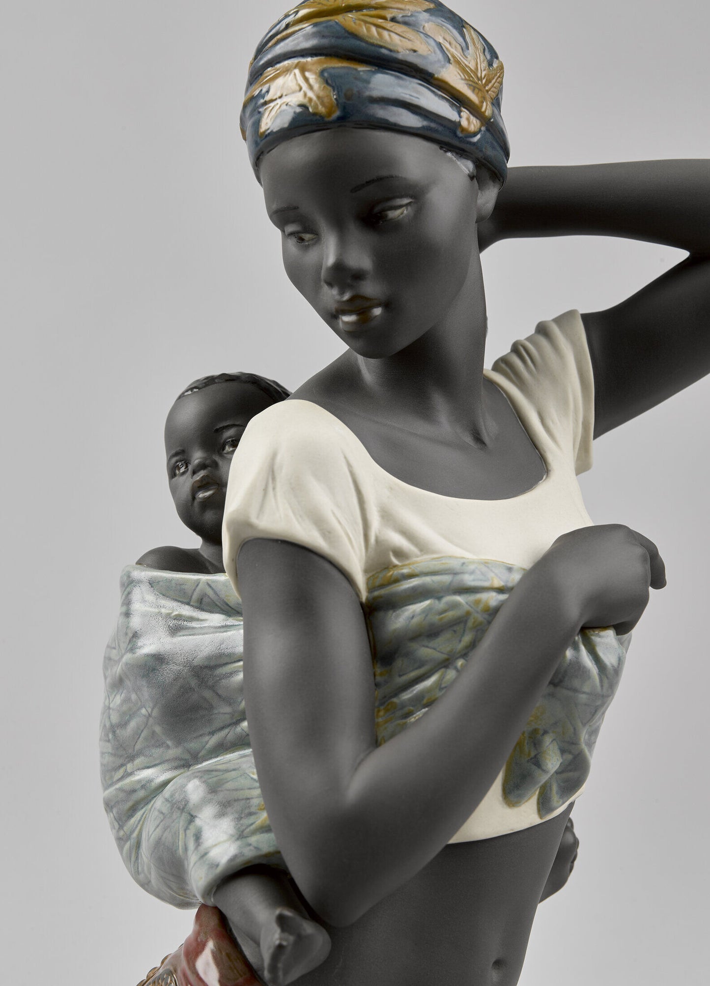 Lladró African Bond Mother and Baby Figurine