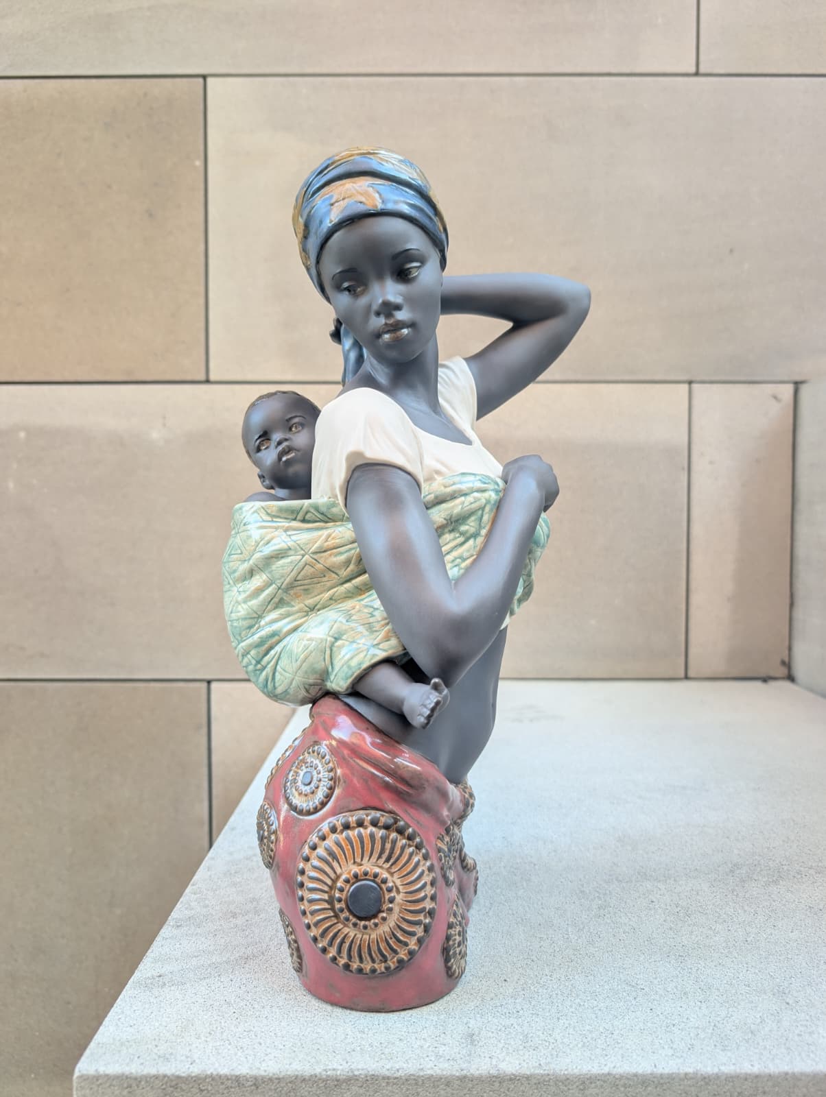 Lladró African Bond Mother and Baby Figurine