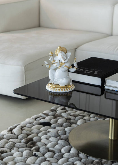 Lladró Bansuri Ganesha Figurine Gold Lustre Sculpture by  Lladró at   FormFluent Sydney, Australia