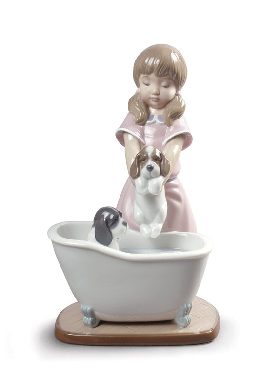 Bathing My Puppies Girl Figurine - FormFluent