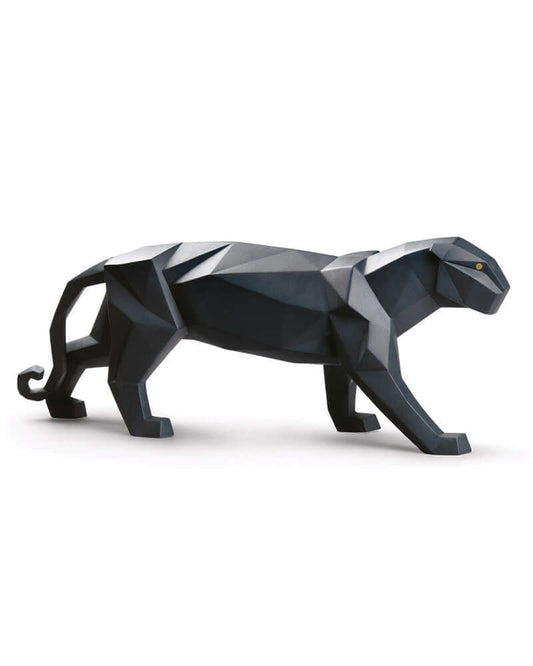 Lladró Origami Panther Figurine Matt Black  Sculpture FormFluent