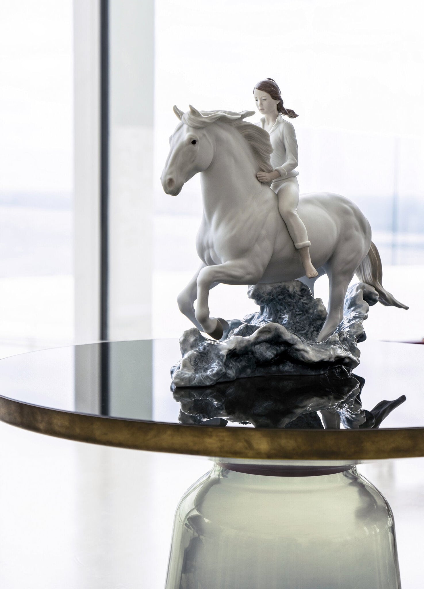 Lladró Riding Her Horse on the Seashore Horse & Woman Figurine Sculpture by Lladró at  FormFluent Sydney, Australia