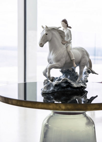 Lladró Riding Her Horse on the Seashore Horse & Woman Figurine Sculpture by Lladró at  FormFluent Sydney, Australia