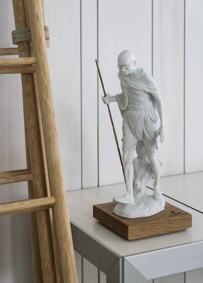 Lladró Mahatma Gandhi Figurine. White Sculpture by  Lladró at   FormFluent Sydney, Australia
