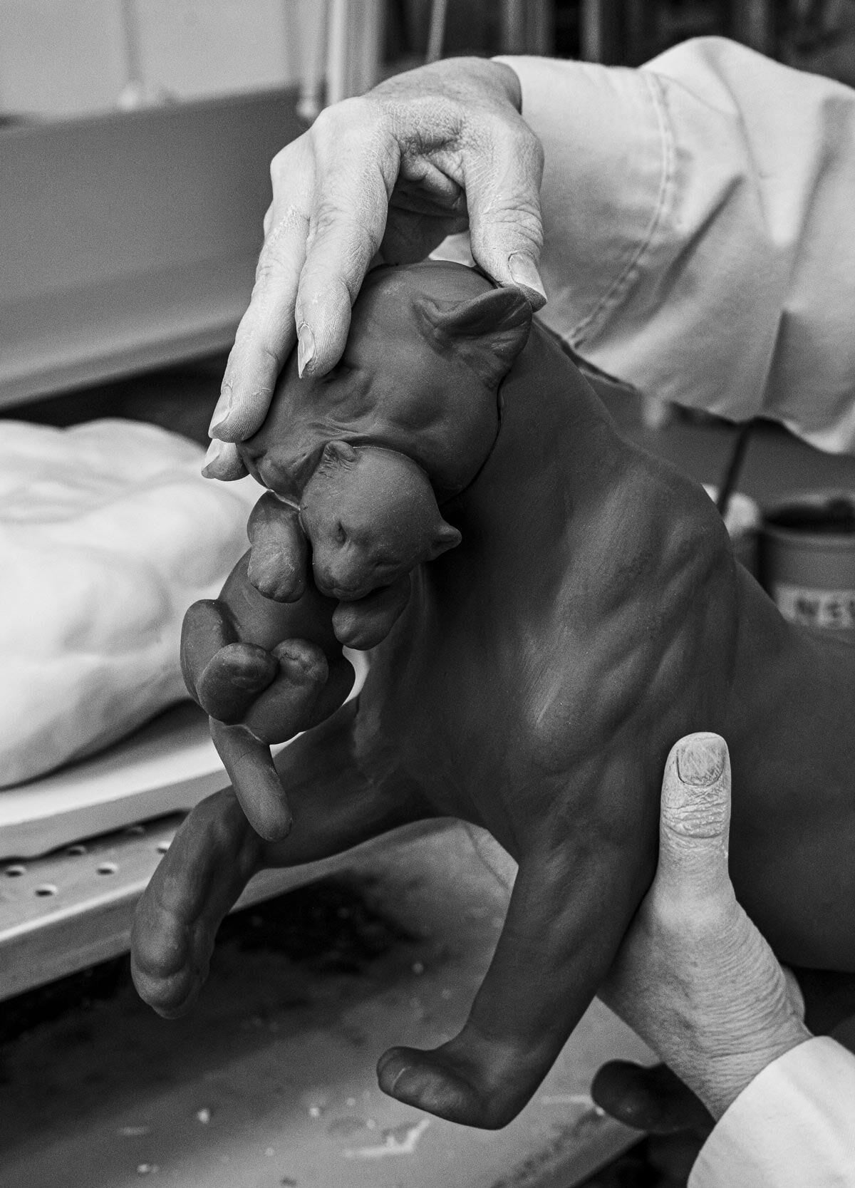  Lladró Black Panther with Cub Figurine Sculpture by Lladró at  FormFluent