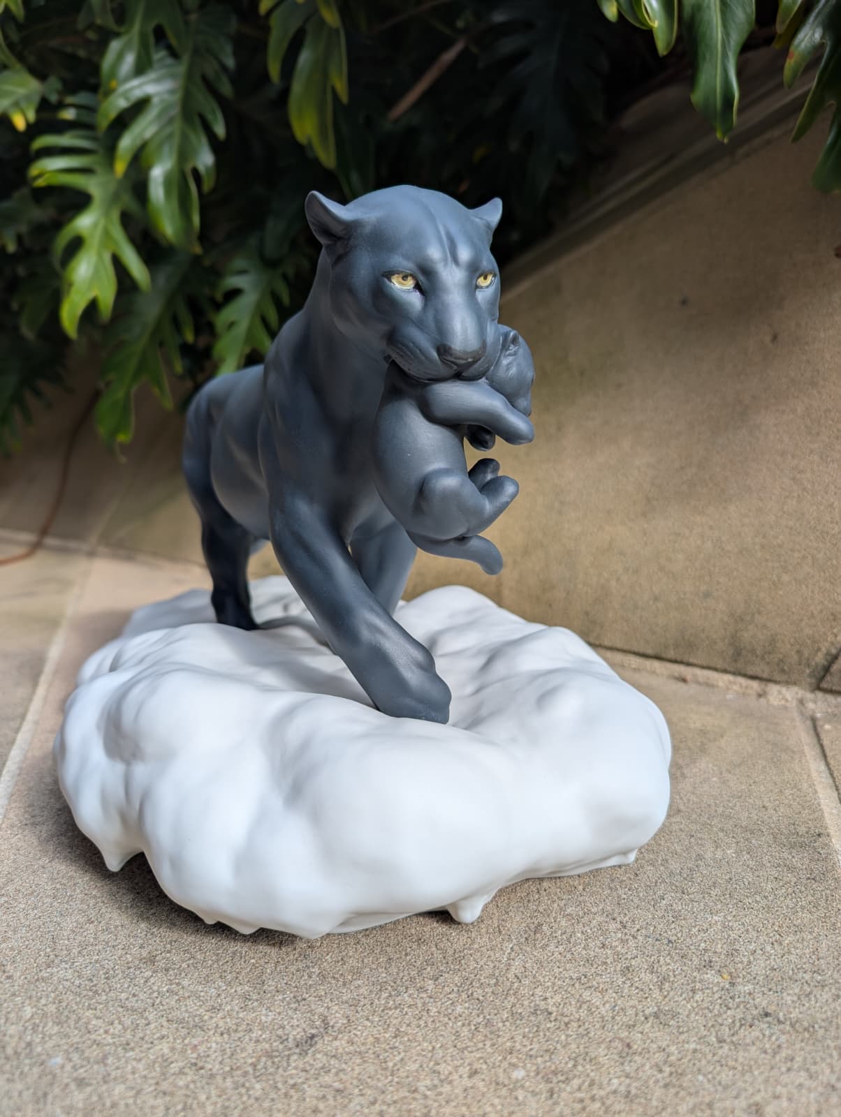 Lladró Black Panther with Cub Figurine - FormFluent