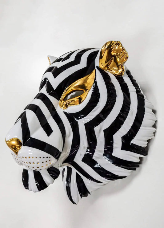  Lladró Black and Gold African Tiger Mask Sculpture by Lladró at  FormFluent