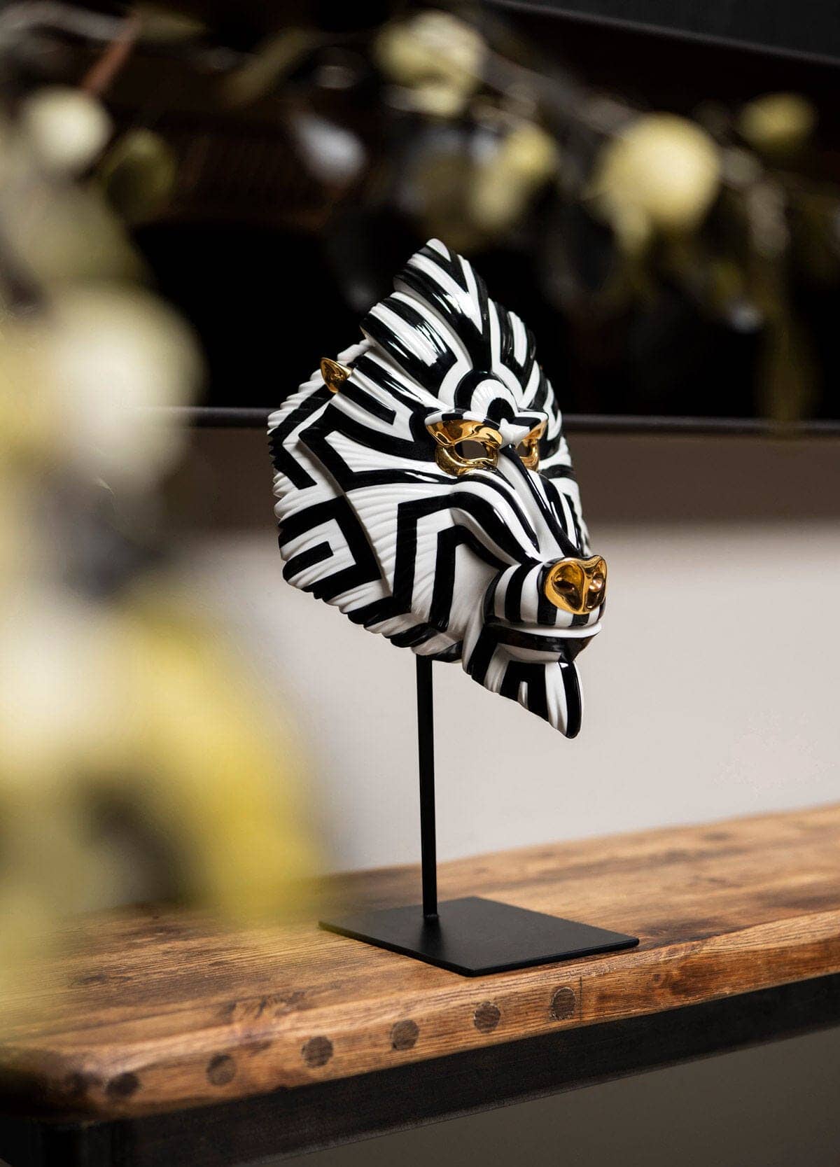 Lladró Black and Gold African Mandrill Mask Sculpture by  Lladró at   FormFluent Sydney, Australia
