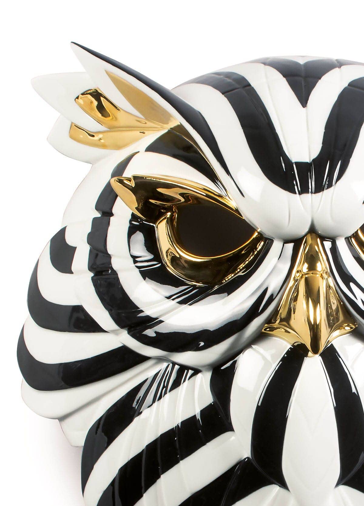 Lladró Black and Gold African Owl Mask Sculpture by  Lladró at   FormFluent Sydney, Australia