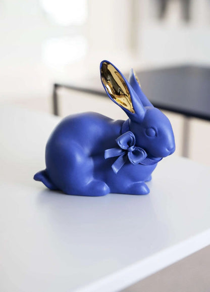  Lladró Attentive Bunny Blue-Gold (International Klein Blue) Sculpture by Lladró at  FormFluent
