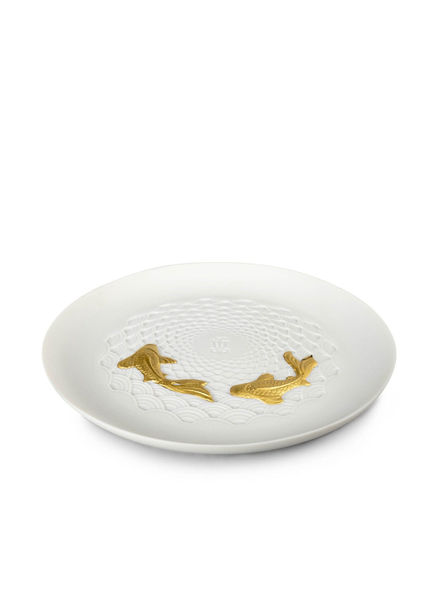 Lladró Koi Plate. Golden Luster