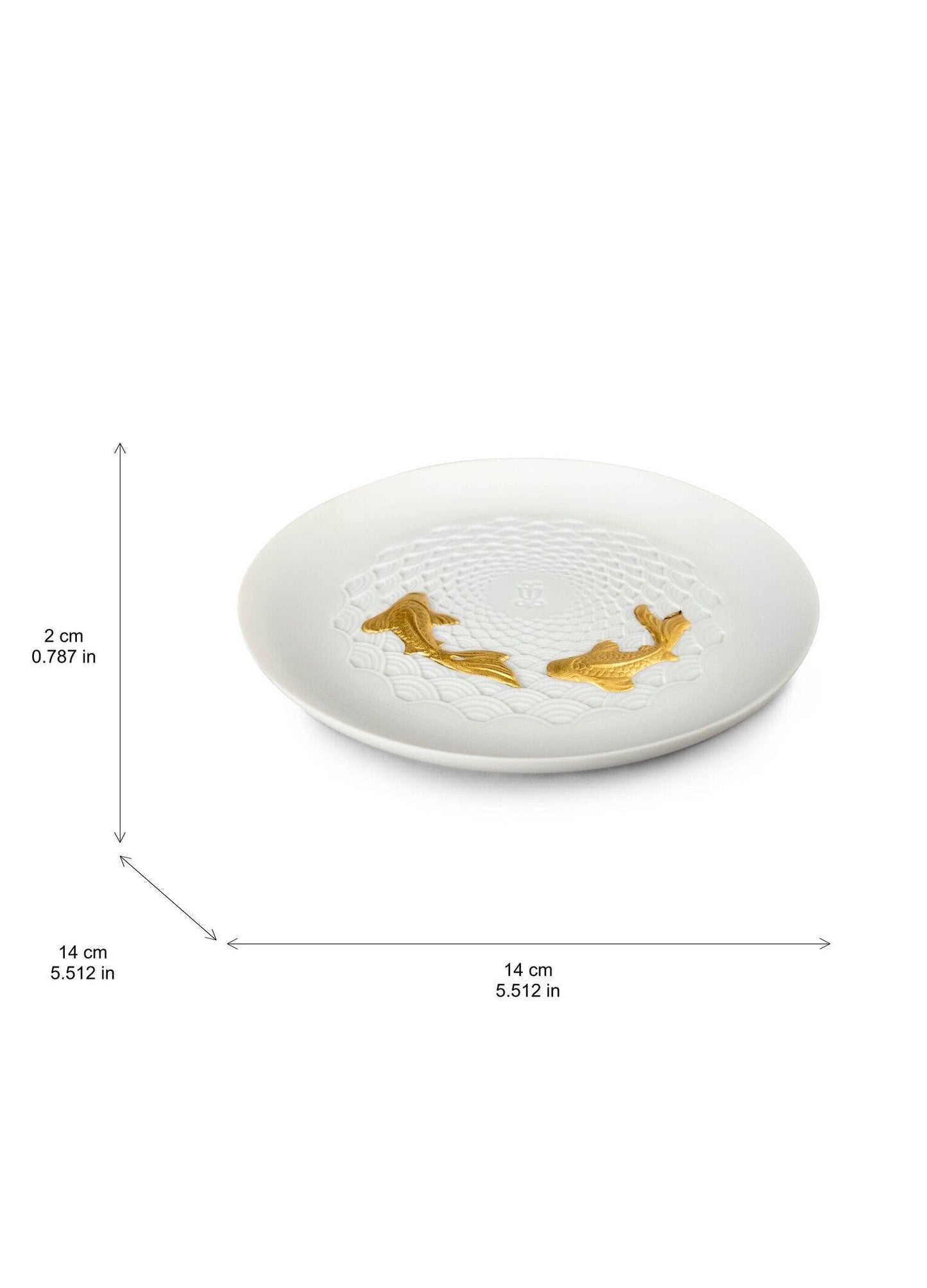 Lladró Koi Plate. Golden Luster