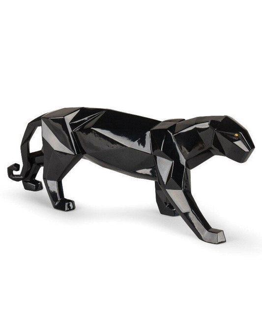 Lladró Origami Panther Figurine Glazed Black  Sculpture FormFluent