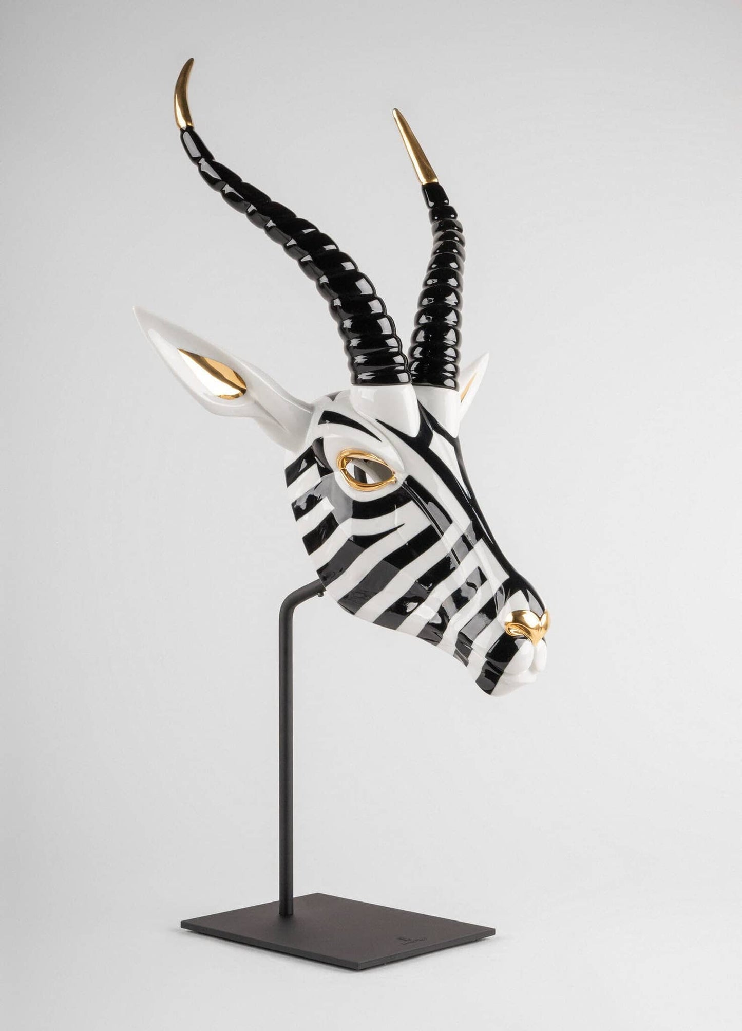 Lladró Black and Gold African Antelope Mask Sculpture by  Lladró at   FormFluent Sydney, Australia