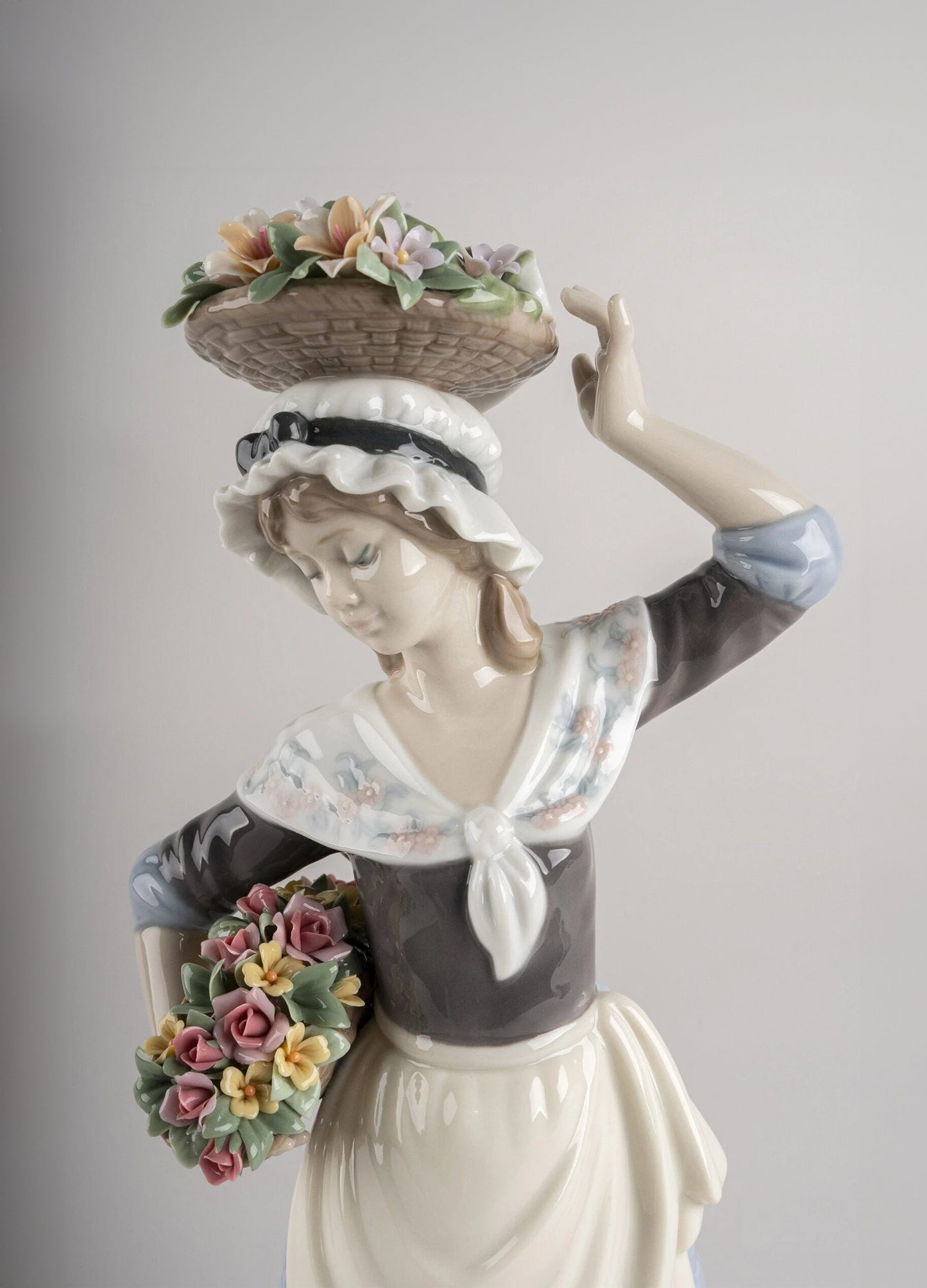 Flower Picking Woman Figurine