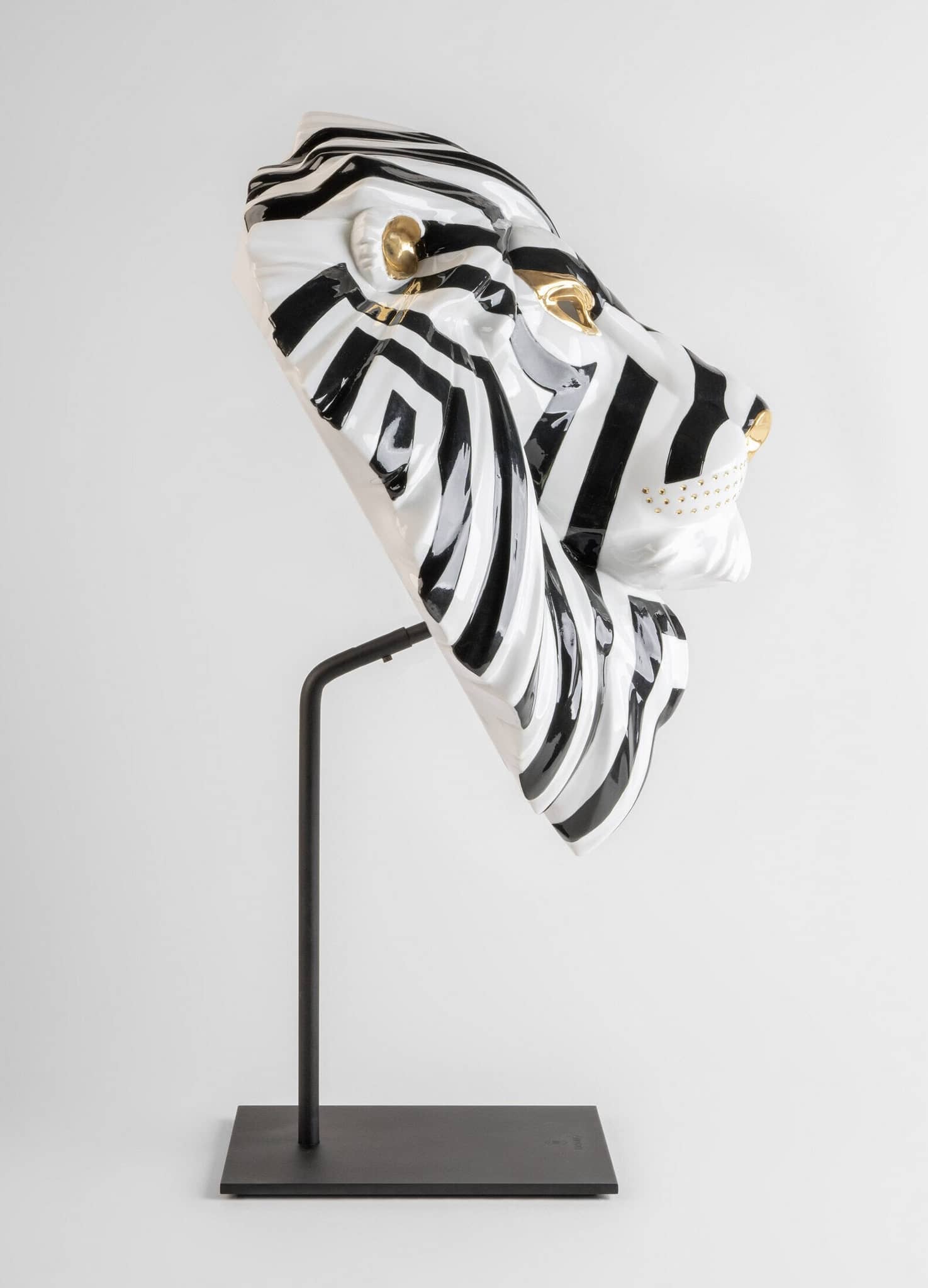 Lladró Black and Gold African Lion Mask Sculpture by  Lladró at   FormFluent Sydney, Australia