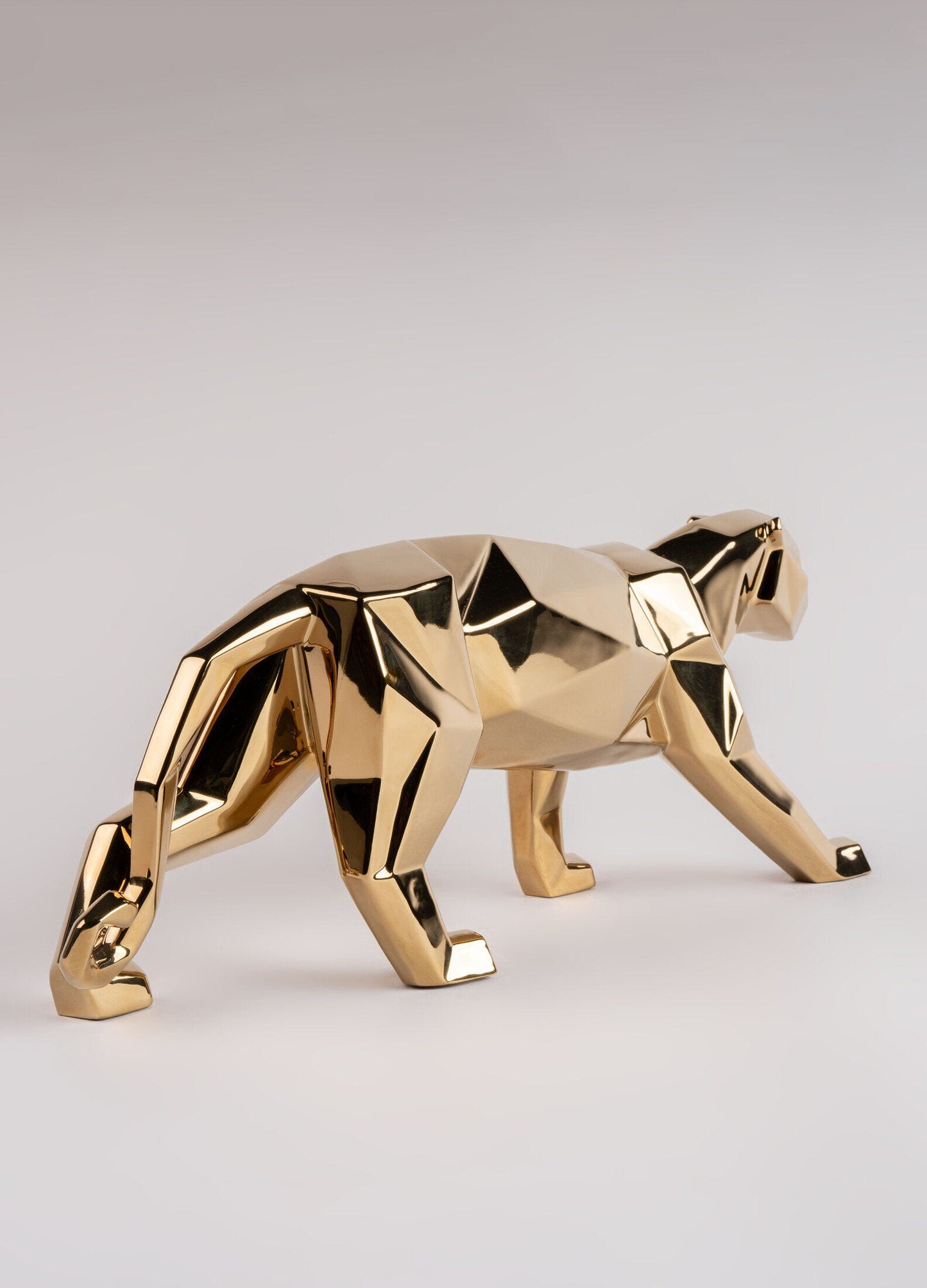 Origami Panther Figurine Metallic Gold