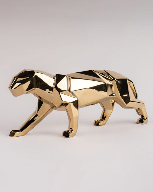 Origami Panther Figurine Metallic Gold