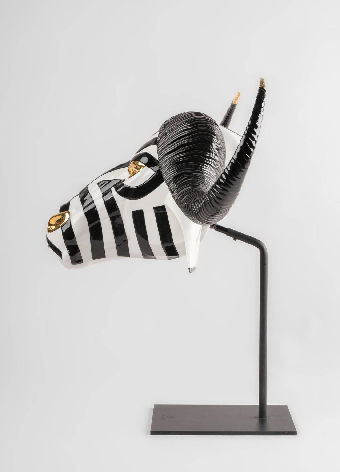 Lladró Black and Gold African Buffalo Mask Sculpture by  Lladró at   FormFluent Sydney, Australia
