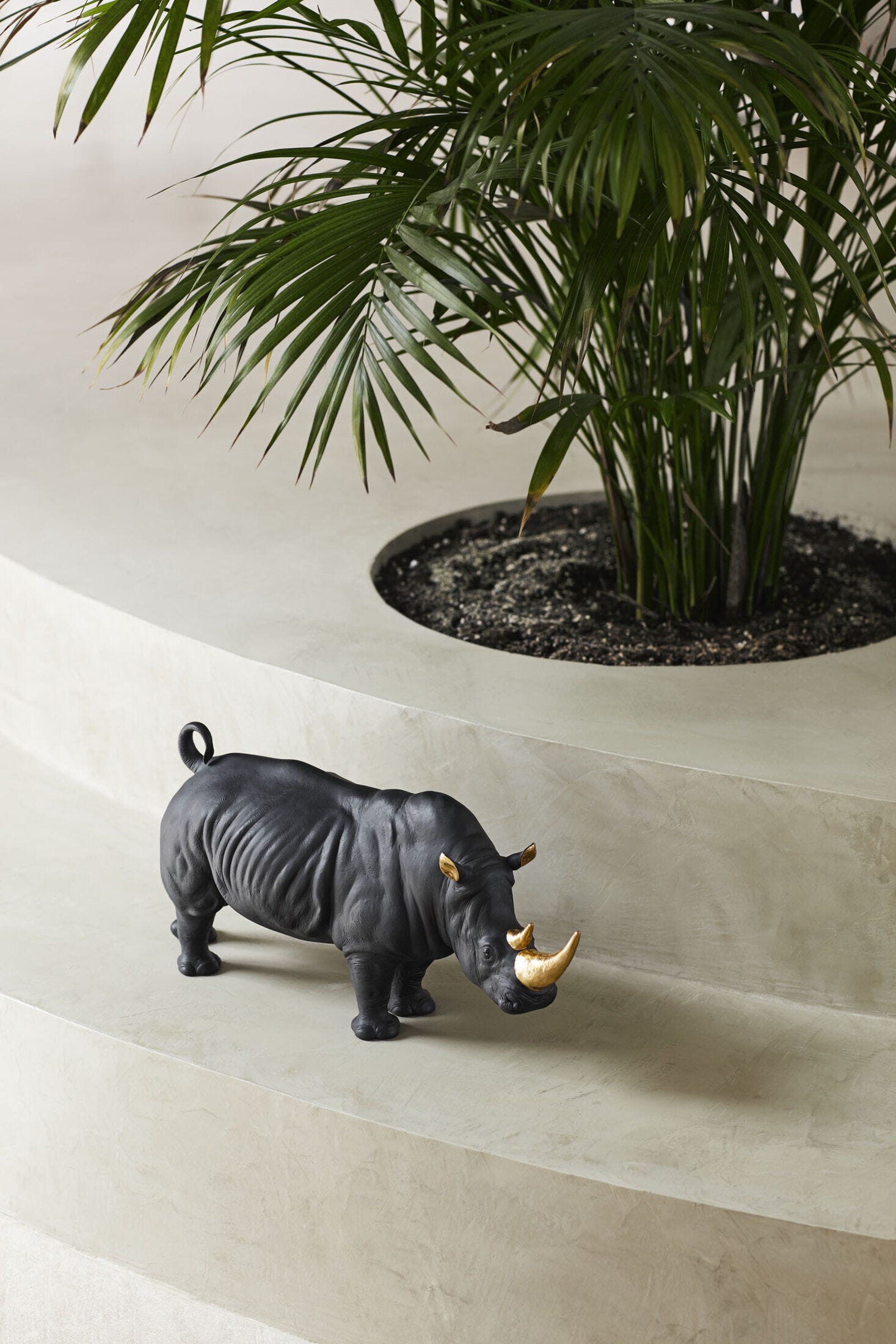 Buy Authentic Lladró Lladró Rhino Sculpture Black-Gold Limited Edition Sculpture - FormFluent Sydney Australia