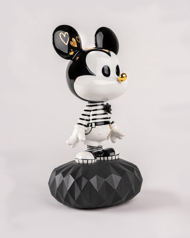 Lladró Mickey in Black and White Sculpture   FormFluent
