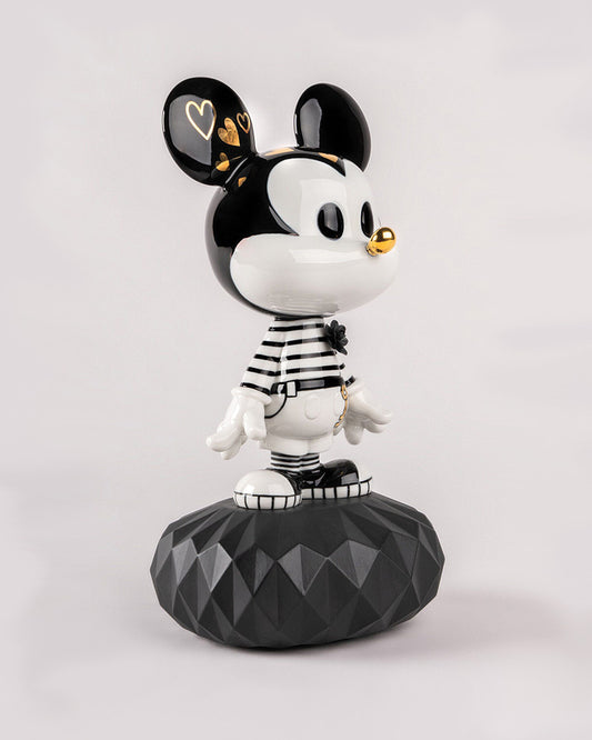 Lladró Mickey in Black and White Sculpture   FormFluent