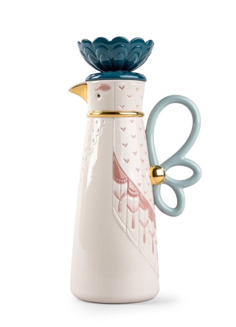 Porcelain coffee pot from the Kawki collection designed by Aleksandra Zeromska, a charming coffee set inspired by Slavic folklore and a love for birds.
