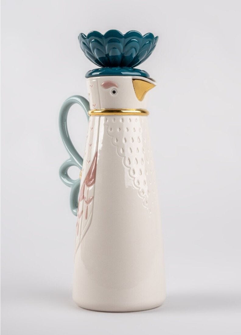 Porcelain coffee pot from the Kawki collection designed by Aleksandra Zeromska, a charming coffee set inspired by Slavic folklore and a love for birds.

