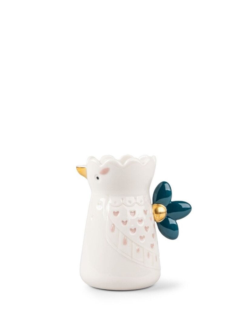 Porcelain milk jug from the Kawki collection designed by Aleksandra Zeromska, a charming coffee set inspired by Slavic folklore and a love for birds.