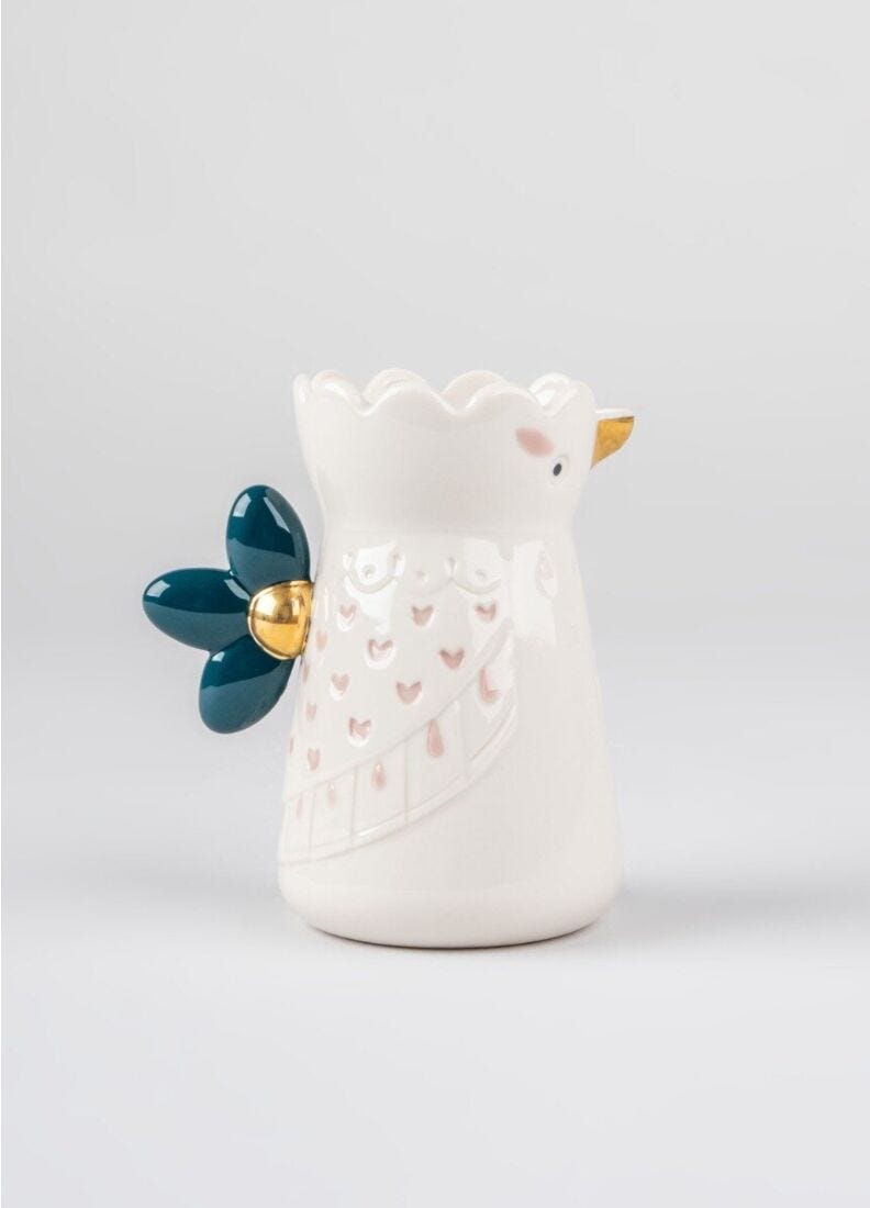 Porcelain milk jug from the Kawki collection designed by Aleksandra Zeromska, a charming coffee set inspired by Slavic folklore and a love for birds.
