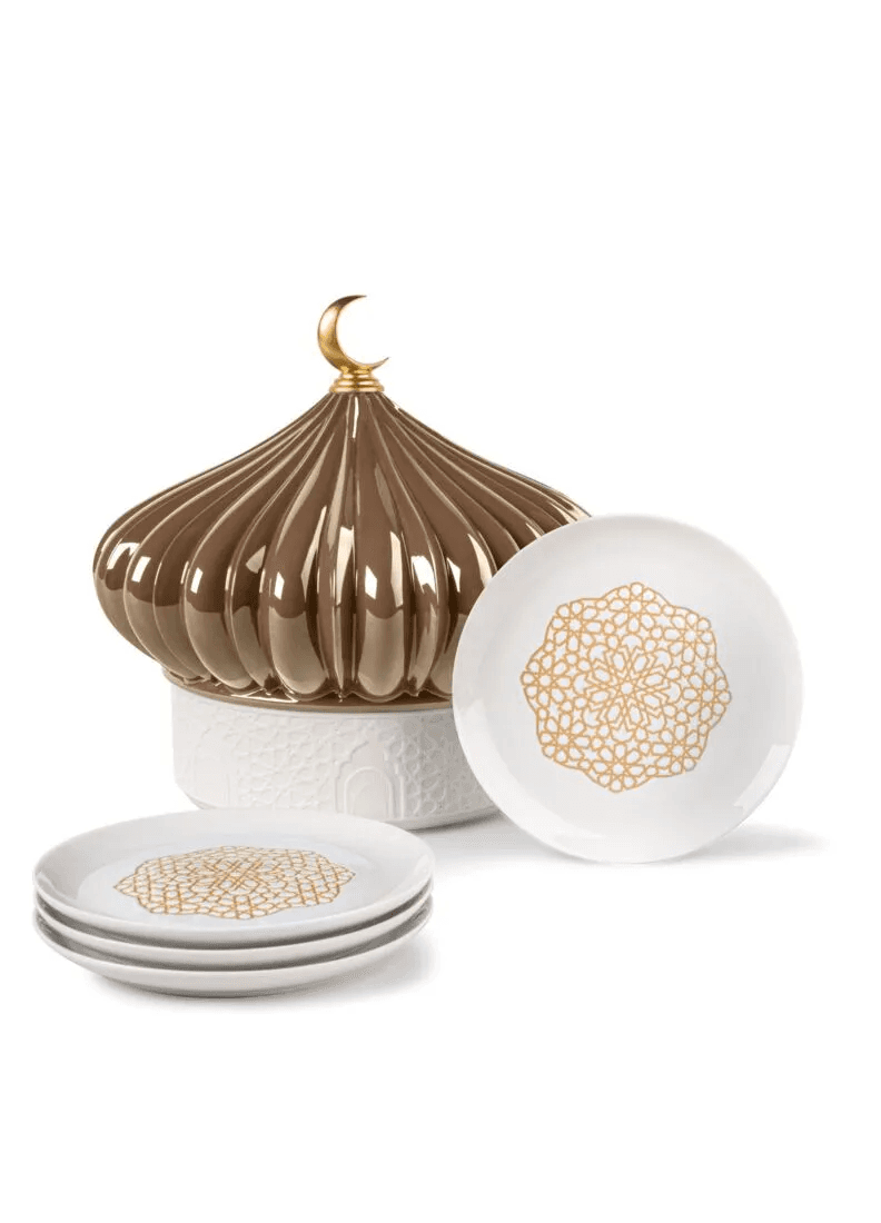 Lladró Majestic Nights Box with Plates (Brown) Tableware by  Lladró at   FormFluent Sydney, Australia