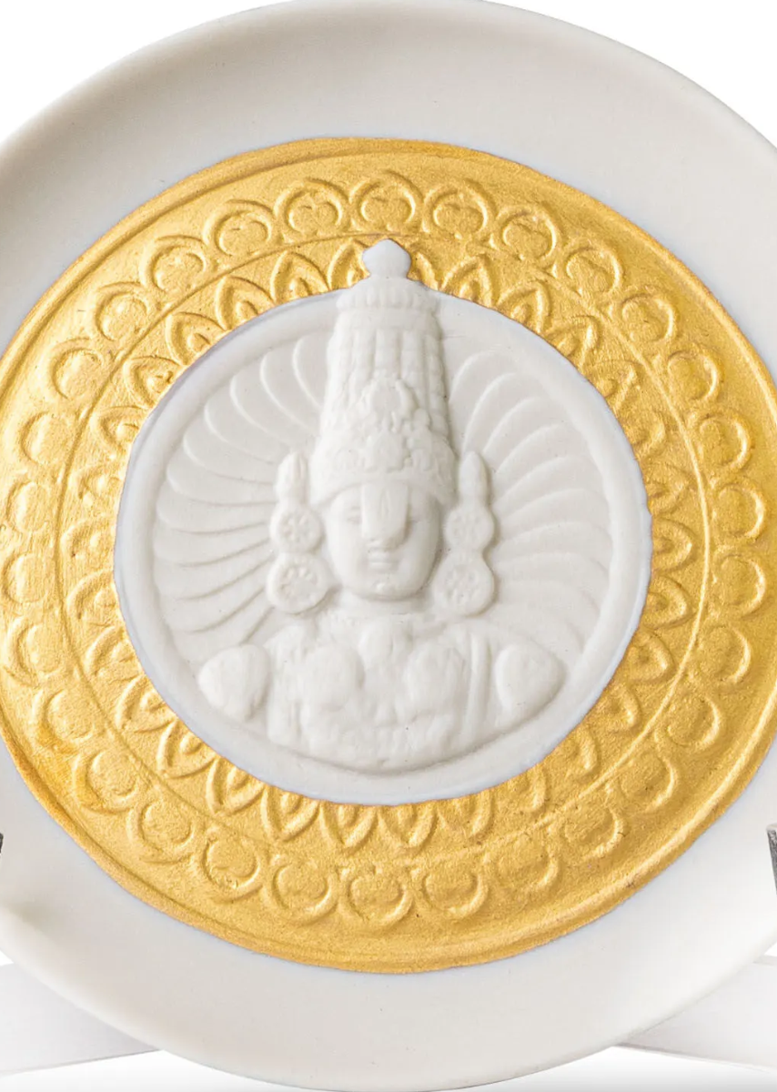 Lladró Lord Balaji Decorative Plate Gold Lustre