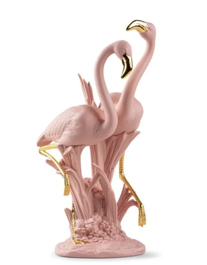  Lladró The Flamingos Couple in Pink and Gold Sculpture by Lladró at  FormFluent