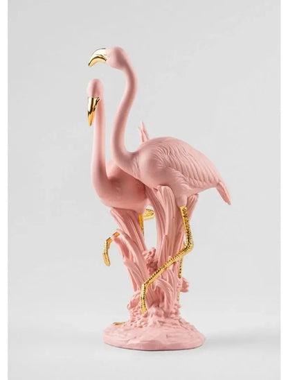  Lladró The Flamingos Couple in Pink and Gold Sculpture by Lladró at  FormFluent