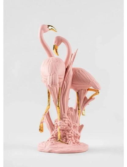  Lladró The Flamingos Couple in Pink and Gold Sculpture by Lladró at  FormFluent