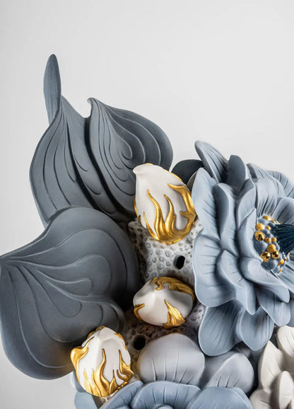  Lladró Vase With Flowers Blue Sculpture by Lladró at  FormFluent