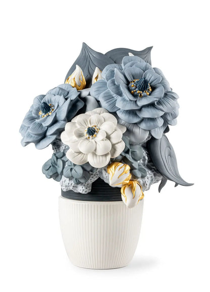  Lladró Vase With Flowers Blue Sculpture by Lladró at  FormFluent