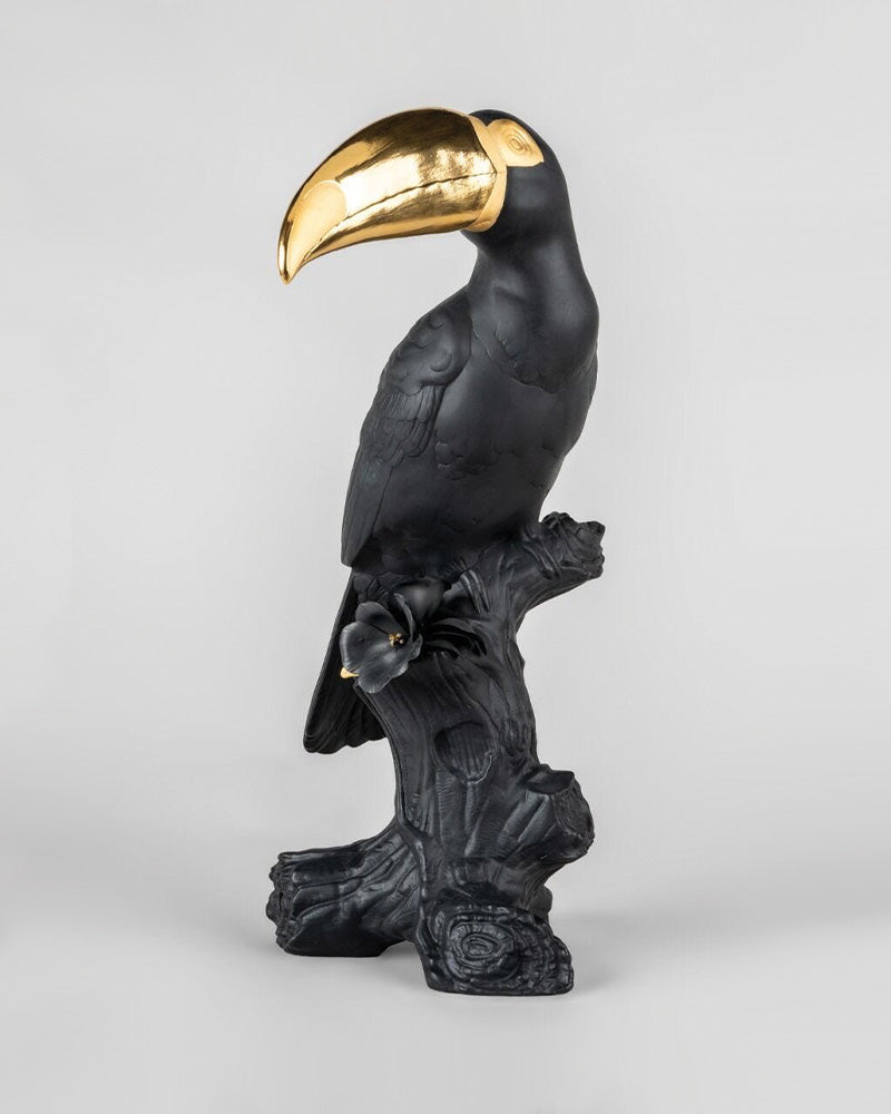 Lladró Toucan Sculpture. Black-gold. Limited Edition   FormFluent