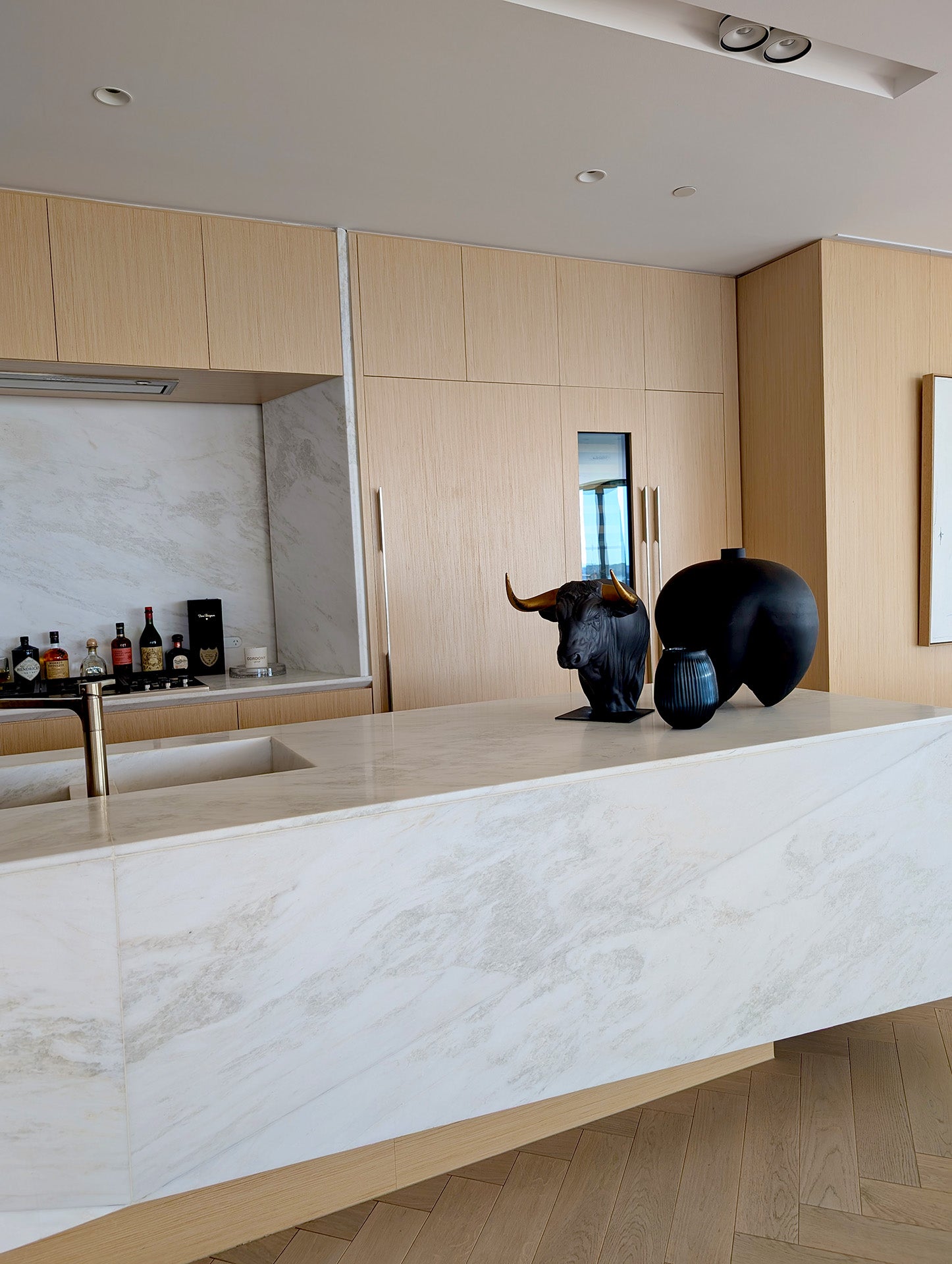 Taurus Bull Animal Sculpture Matt Black Lladro Sydney Australia Formfluent The Rocks Harrington Collection Penthouse