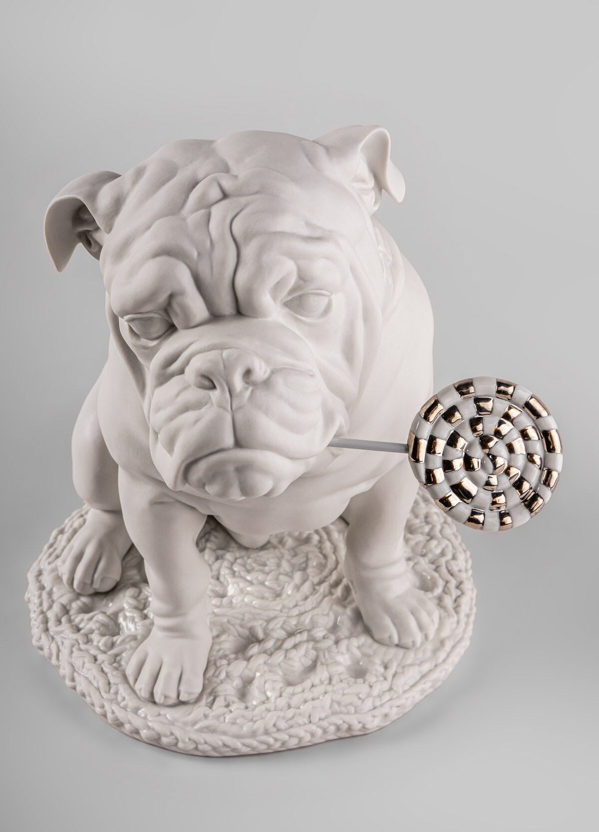 Bulldog With Lollipop Sculpture Re-Deco