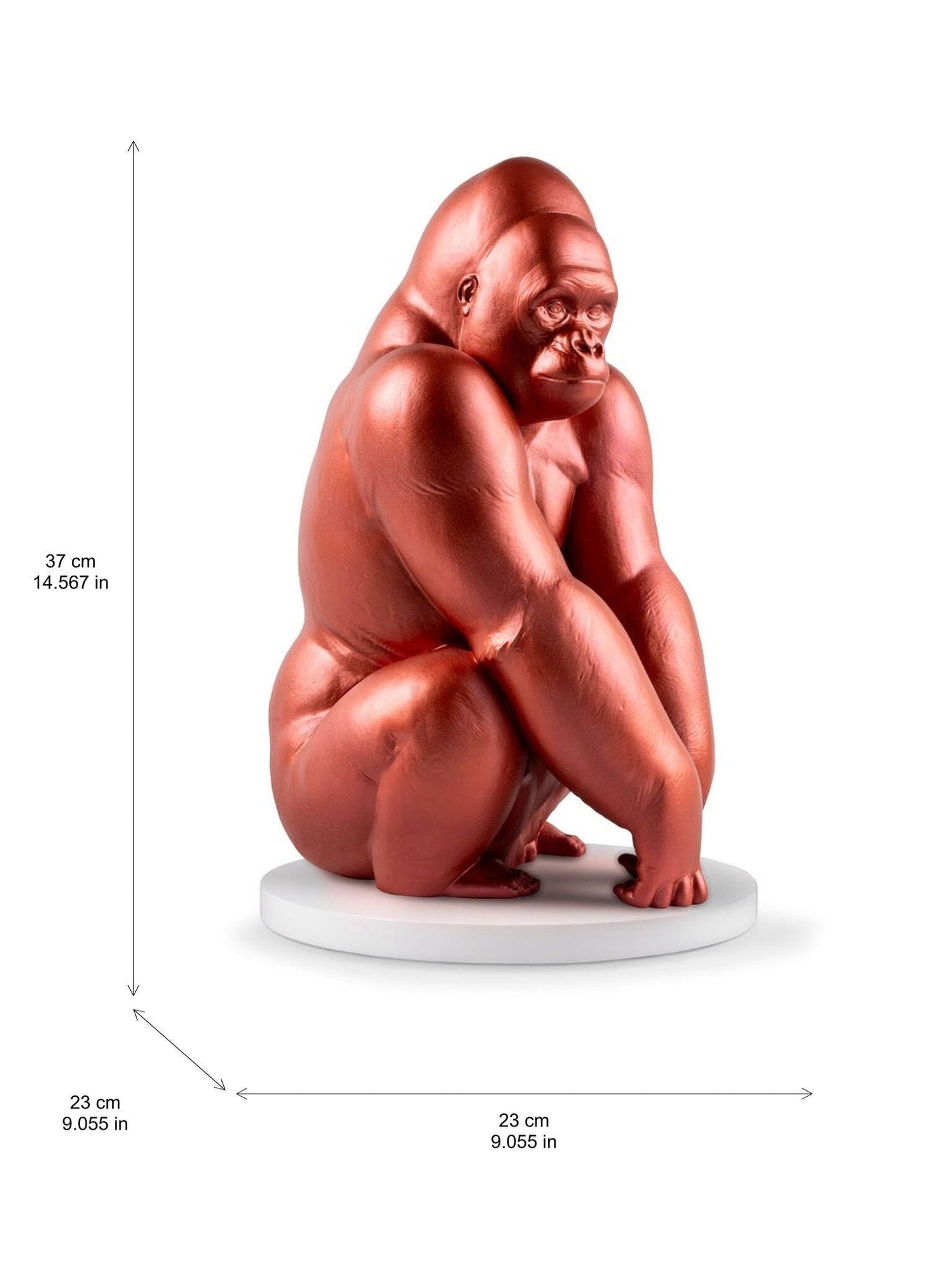 Lladró Gorilla Sculpture Metallic Red Limited Edition