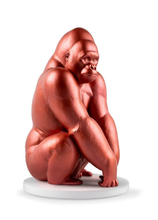 Lladró Gorilla Sculpture Metallic Red Limited Edition - FormFluent
